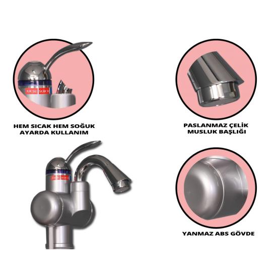 Sıcak Musluk ASG-3S Gümüş Sıcak Musluk ASG-3S Gümüş